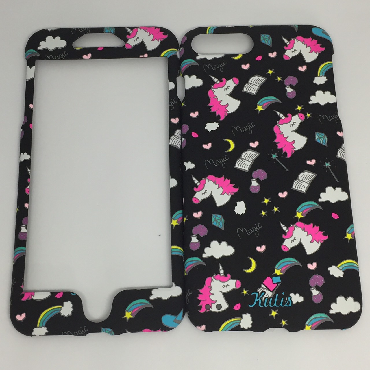 เคสคูทิส (Kutis) ไอโฟน7พลัส,8พลัส(ลายหัวม้ายูนิคอร์นพื้นหลังสีดำ)