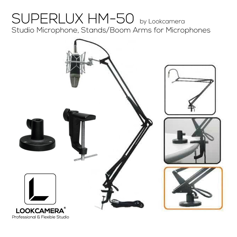 Superlux HM-50B ขาตั้งจับไมโครโฟน หนีบโต๊ะ หรือ ตั้งวาง
