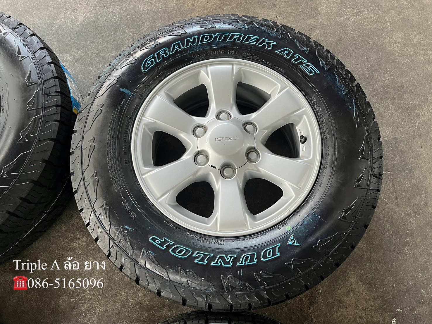 ✨ล้อแม็ก✨ISUZU Blue Power ขอบ 16 พร้อมยางใหม่💯245-70-16 Dunlop(แก้มขาว)♨️ปี24♨️
