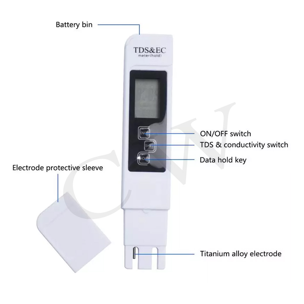 ปากกาวัดคุณภาพน้ำ 3 in 1 ชนิดปากกา TDS/EC/Temp