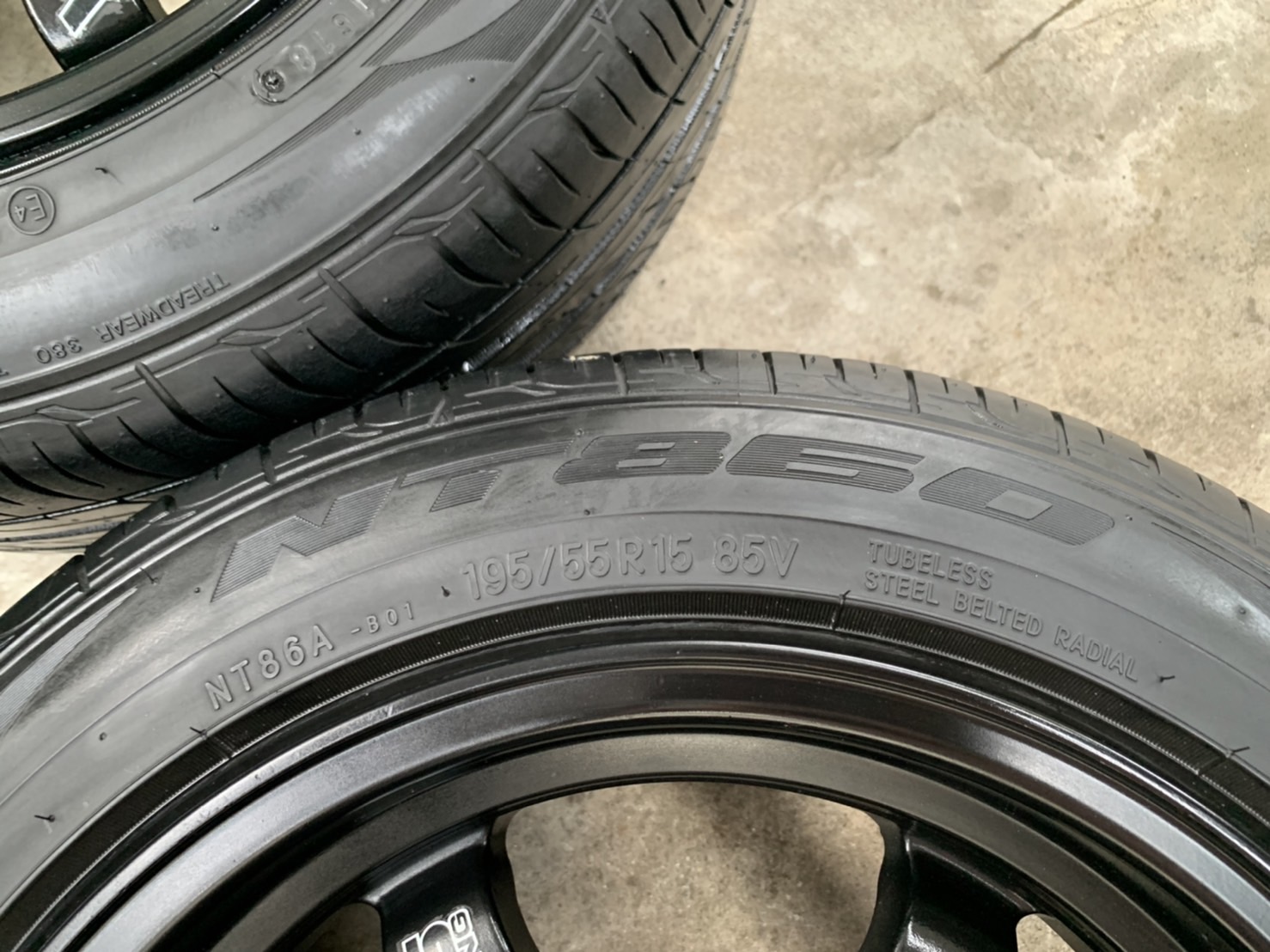 ✨ล้อแม็ก 4รู100✨TE37 ขอบ 15 สีดำ พร้อมยาง 195-55-15 NITTO ปี 18 สภาพดี