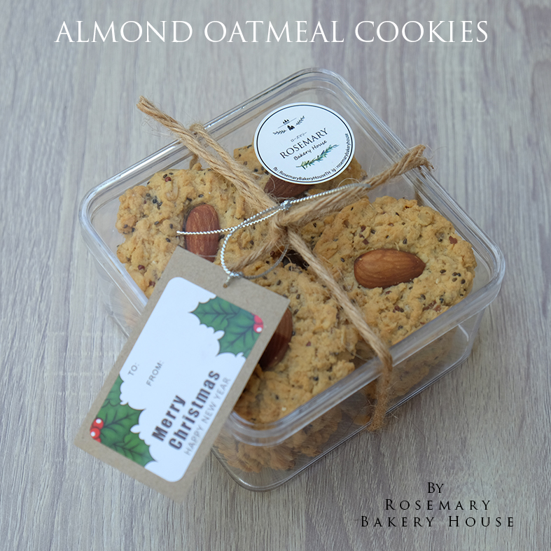 🍪 🌾🌰ALMOND OATMEAL COOKIES 🎅 🎄คุ้กกี้อัลมอนด์ข้าวโอ๊ต - CKH บรรจุกล่องใส #ของขวัญปีใหม่ #คุ้กกี้เพื่อสุขภาพ #แคลรอรี่ต่ำ