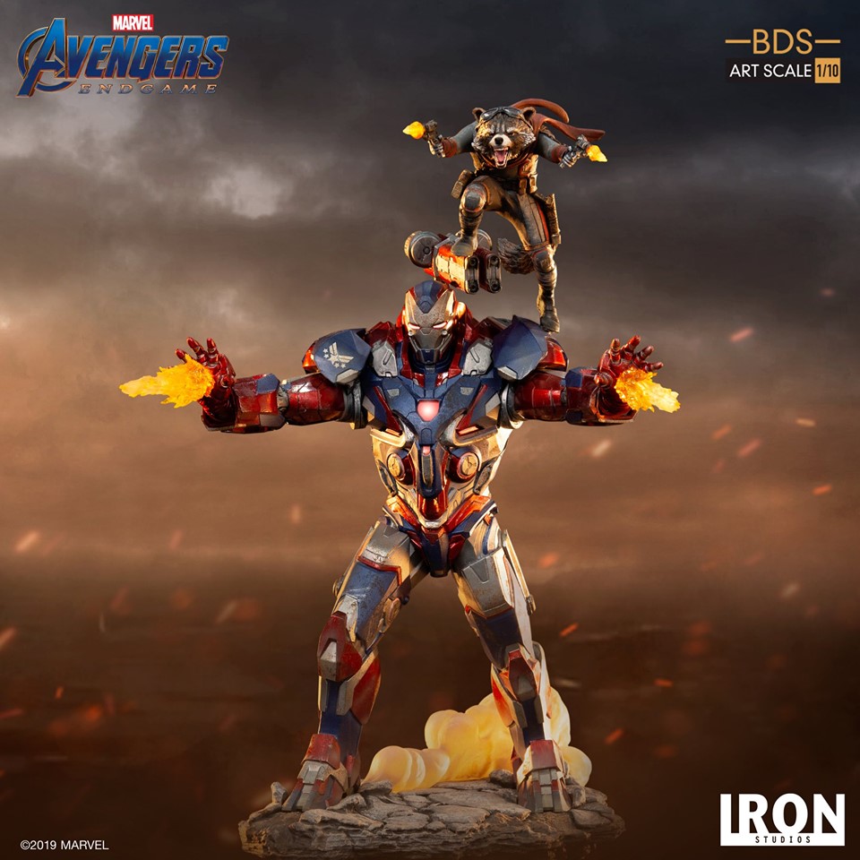 Iron Studios BDS Art Scale 1/10 Avengers: Endgame - Iron Patriot and Rocket