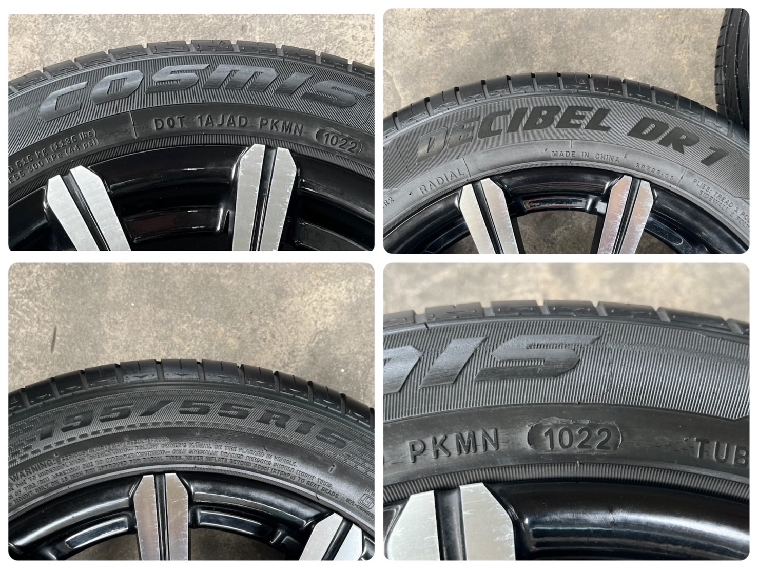 ✨ล้อแม็กแต่ง✨4รู100✨Valenza ขอบ 15 สีดำหน้าเงา พร้อมยาง 195-55-15 ปี 22