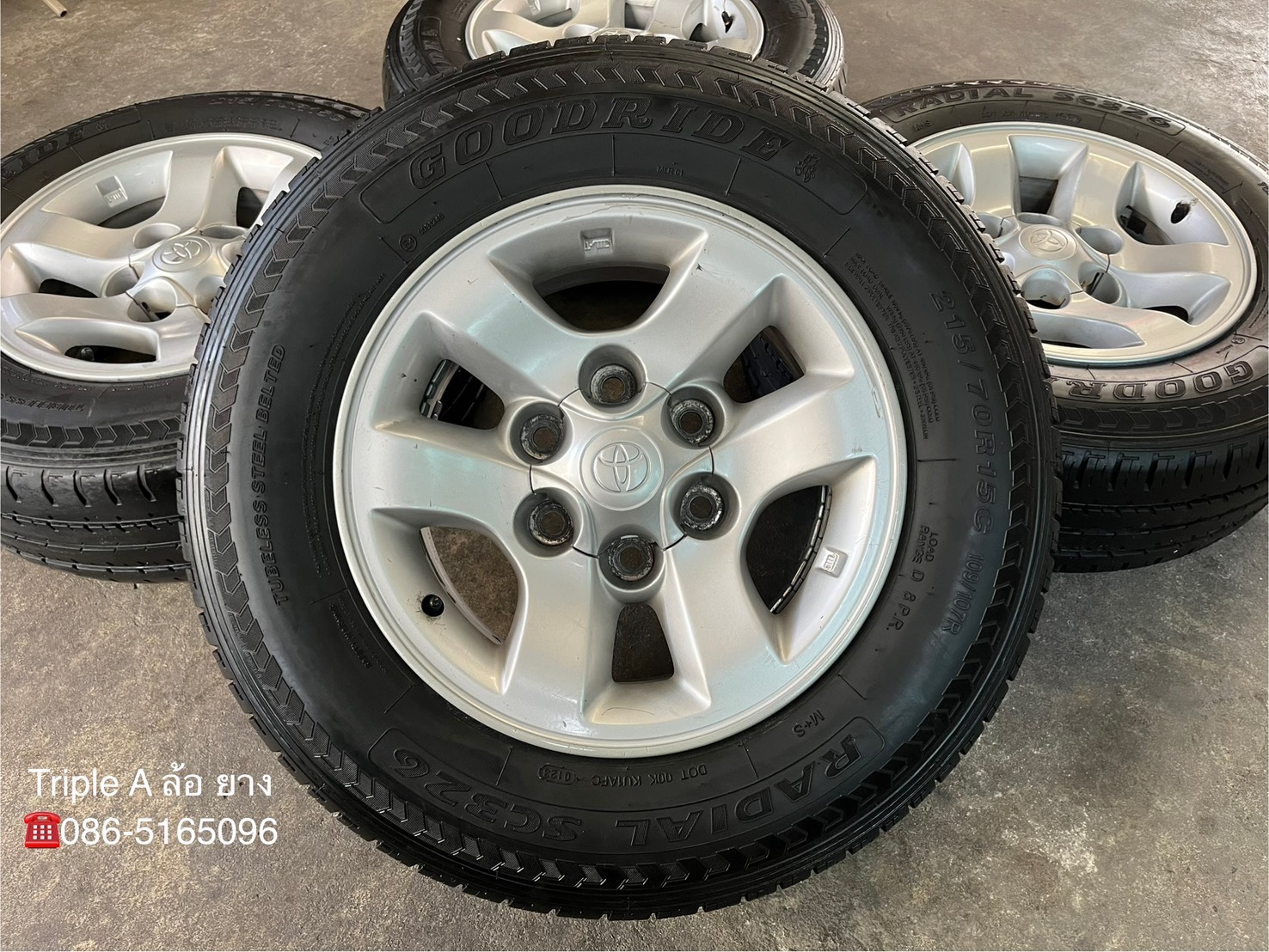 ✨ล้อแม็ก 6รู139✨Toyota Sport Rider D4D ขอบ 15 แถมยาง 215-70-15 Goodride ปี 23