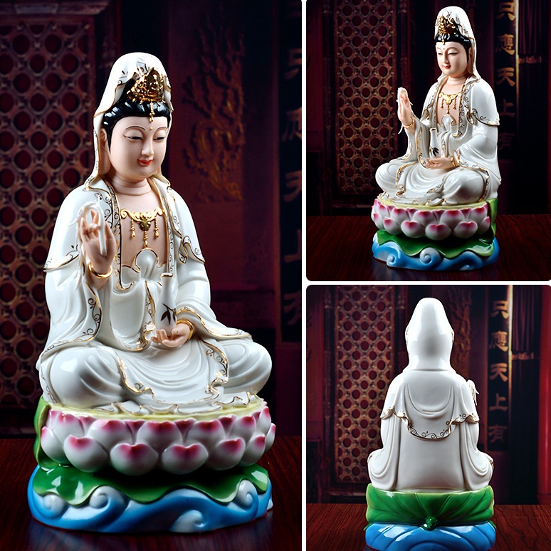 พระโพธิสัตว์กวนอิม เซรามิกเนื้อหยกคุณภาพสูง บูชาเพื่อเสริมศิริมงคล นำชีวิตสู่สิ่งดีๆ
