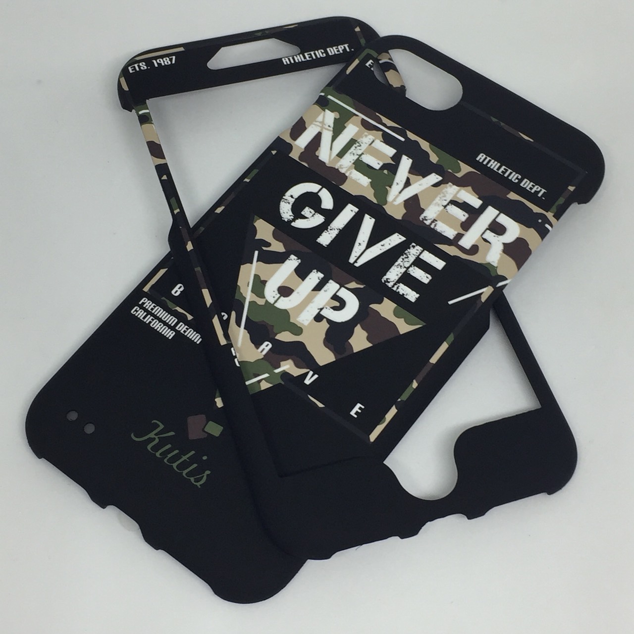 เคสคูทิส(Kutis)เคสไอโฟน7,8,SEปี2020(ลายNeverGiveUp)มาใหม่ เคสประกบหน้า-หลัง เคสเรืองแสง เคสลายวินเทจ ร้านSuperhero Klongthom