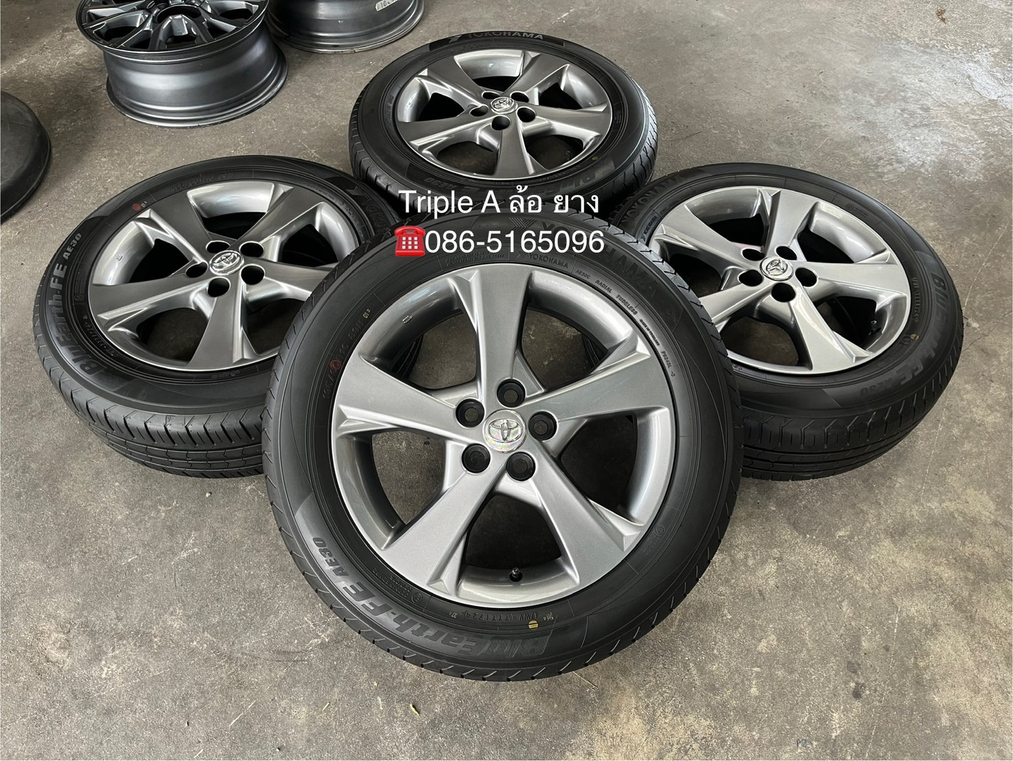 ✨ล้อแม็กพร้อมยางป้ายแดง✨5รู100✨Toyota Altis ใบพัด 5 ก้าน ขอบ 16 สีไฮเปอร์💖สวยกริ๊บ💖