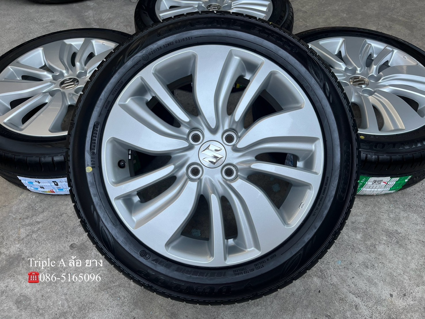✨ล้อแม็ก✨Suzuki Swift ขอบ 16 พร้อมยางใหม่💯185-55-16 Dunlop♨️ปี 24♨️