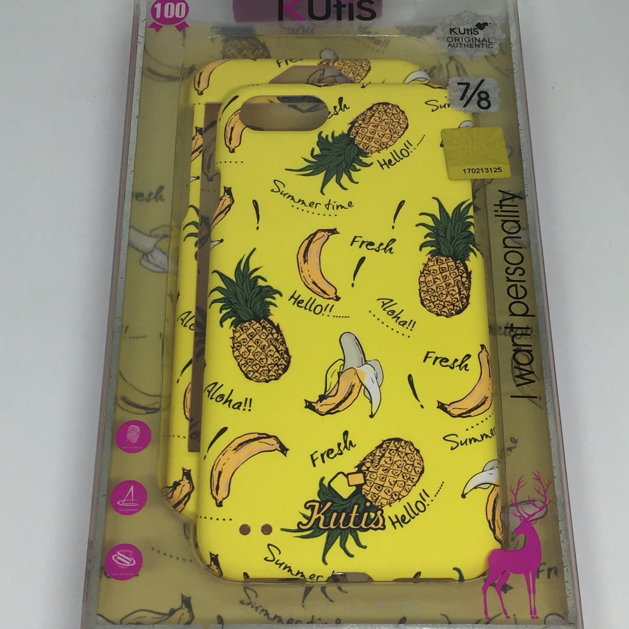 เคสคูทิส(Kutis)เคสไอโฟน7,8,SEปี2020(ลายกล้วยกับสัปปะรด)มาใหม่ เคสประกบหน้า-หลัง เคสเรืองแสง เคสลายวินเทจ ร้านSuperhero Klongthom