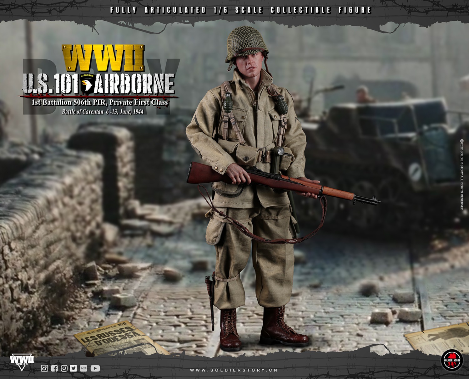 Soldier Story SS-126 1/6 WWII U.S. 101st Airborne - 1st Battalion 506th PIR, Private First Class