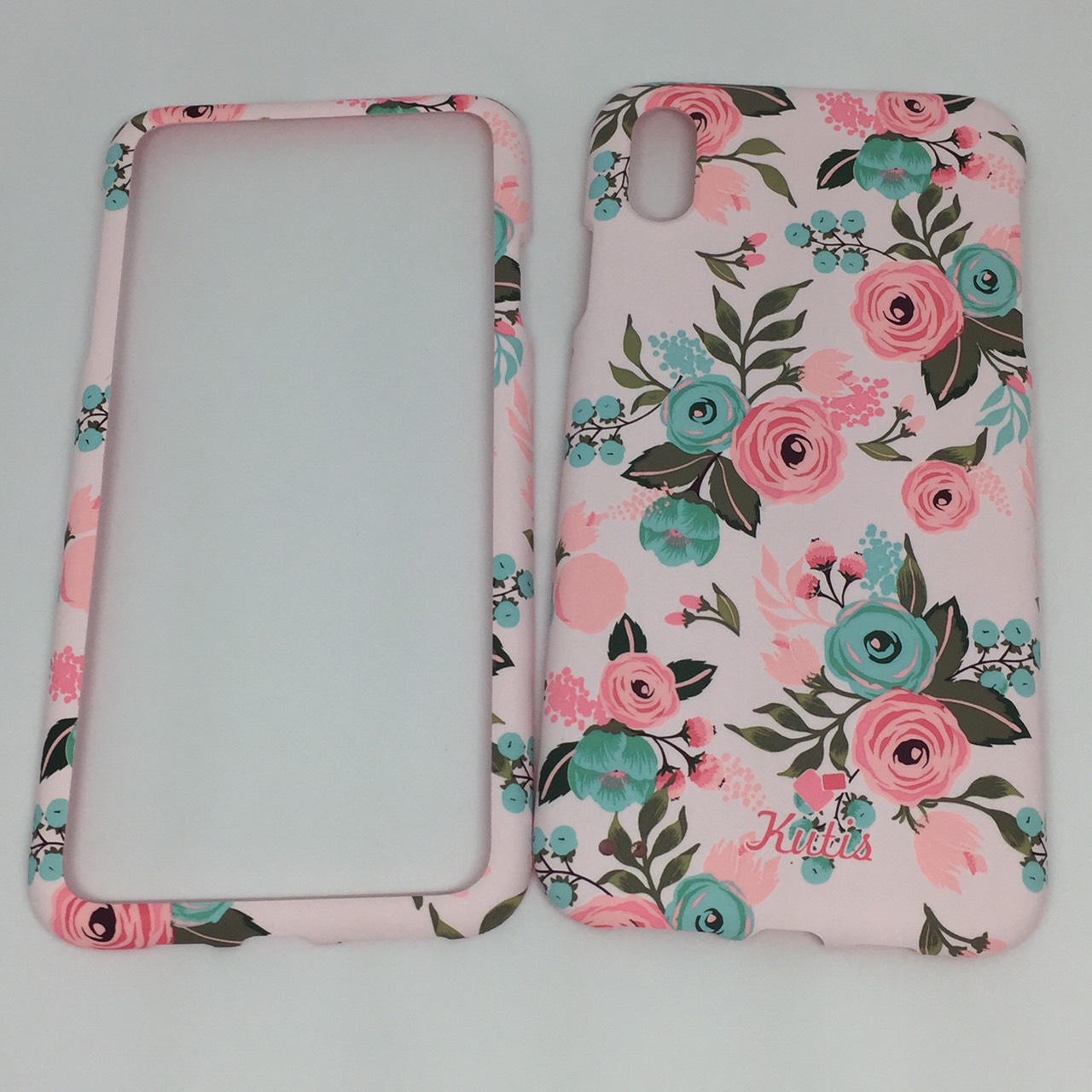 เคสคูทิส(Kutis)ไอโฟนXSMAX (ลายดอกไม้ สีพื้นหลังสีชมพูอ่อน)สินค้ามาใหม่ๆๆ