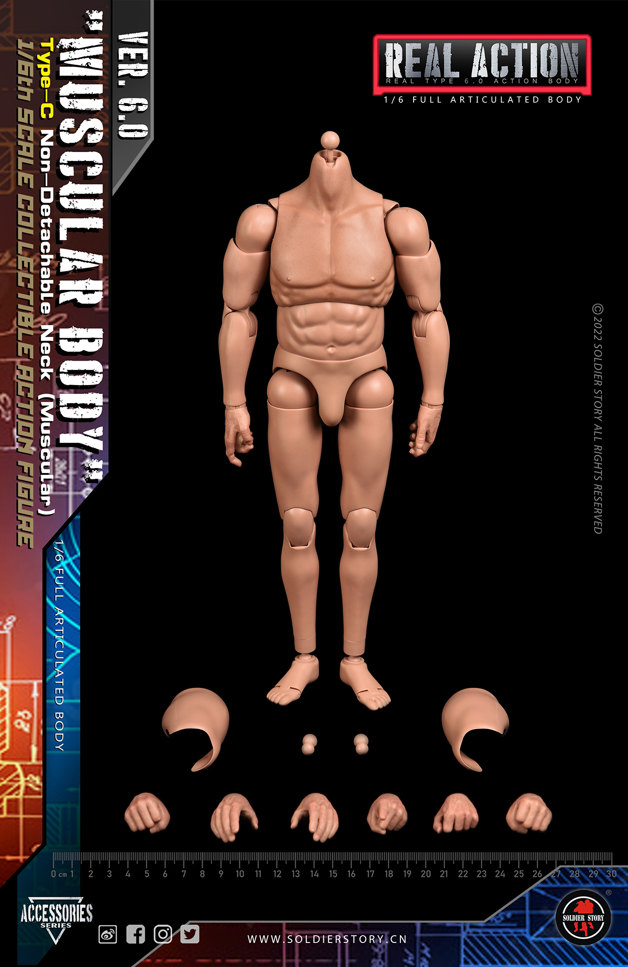 SOLDIER STORY SSA-003 1/6 MUSCULAR BODY - Type-C Non-Detachable Neck (VER. 6.0)