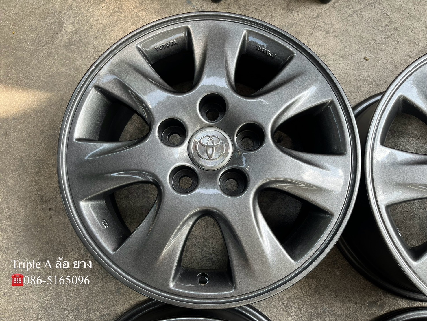 ✨ล้อแม็ก 5รู114✨Toyota ขอบ 15 สีเทาไฮเปอร์💖สวยกริ๊บ🚘Revo Vigo Camry Innova 5รู114 ได้เลย