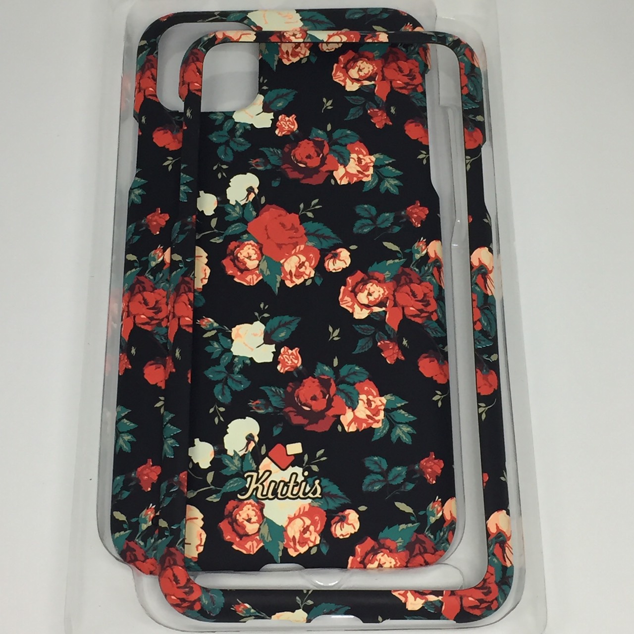 เคสคูทิส (Kutis) ไอโฟน11Max(ลายดอกกุหลาบสีแดง พื้นหลังสีดำ)มาใหม่ เคสประกบหน้า-หลัง