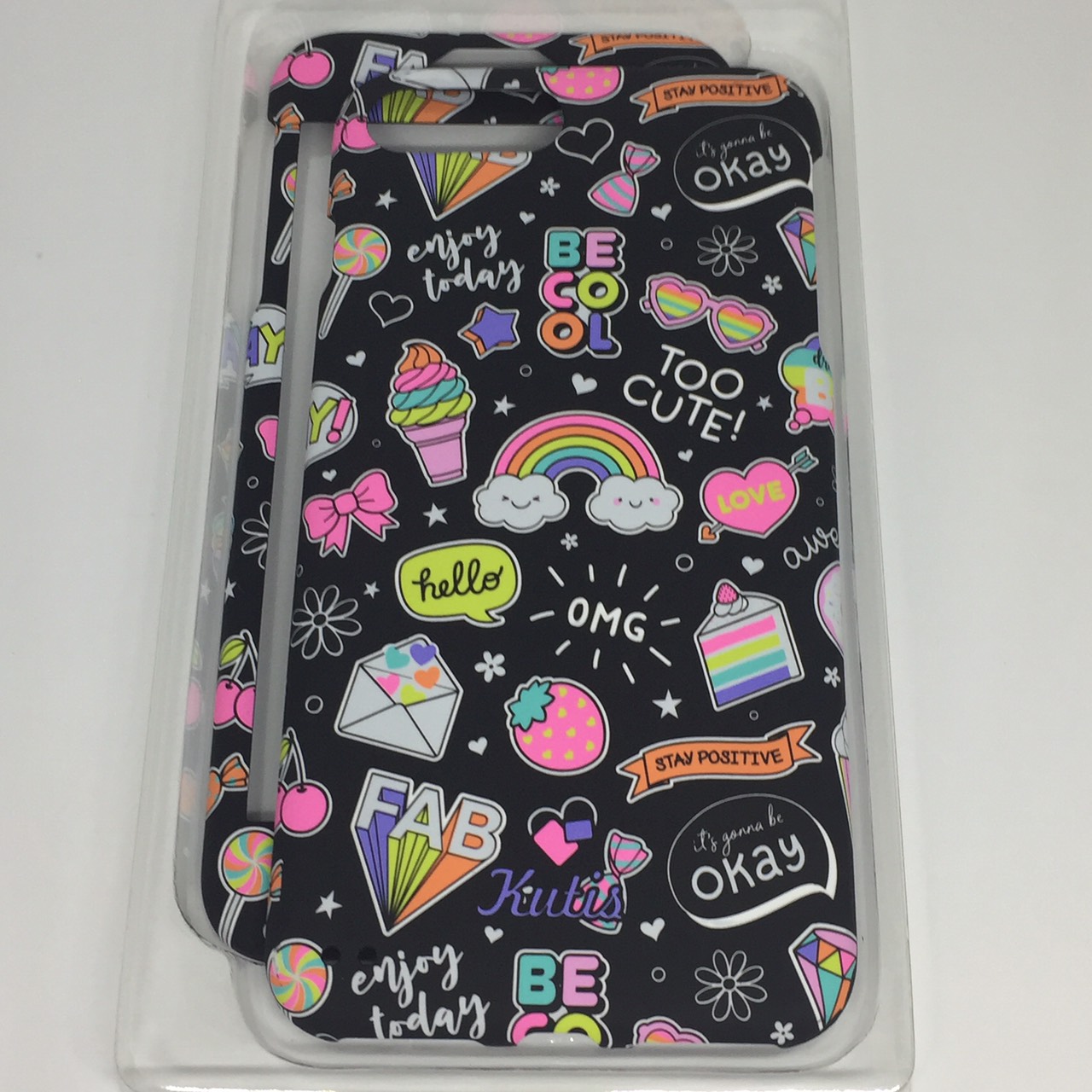 เคสคูทิส(Kutis)ไอโฟน7พลัส,8พลัส(ลายสายรุ้งยิ้มBECOOL)มาใหม่ เคสประกบหน้า-หลัง เคสเรืองแสง เคสลายวินเทจ ร้านSuperhero Klongthom