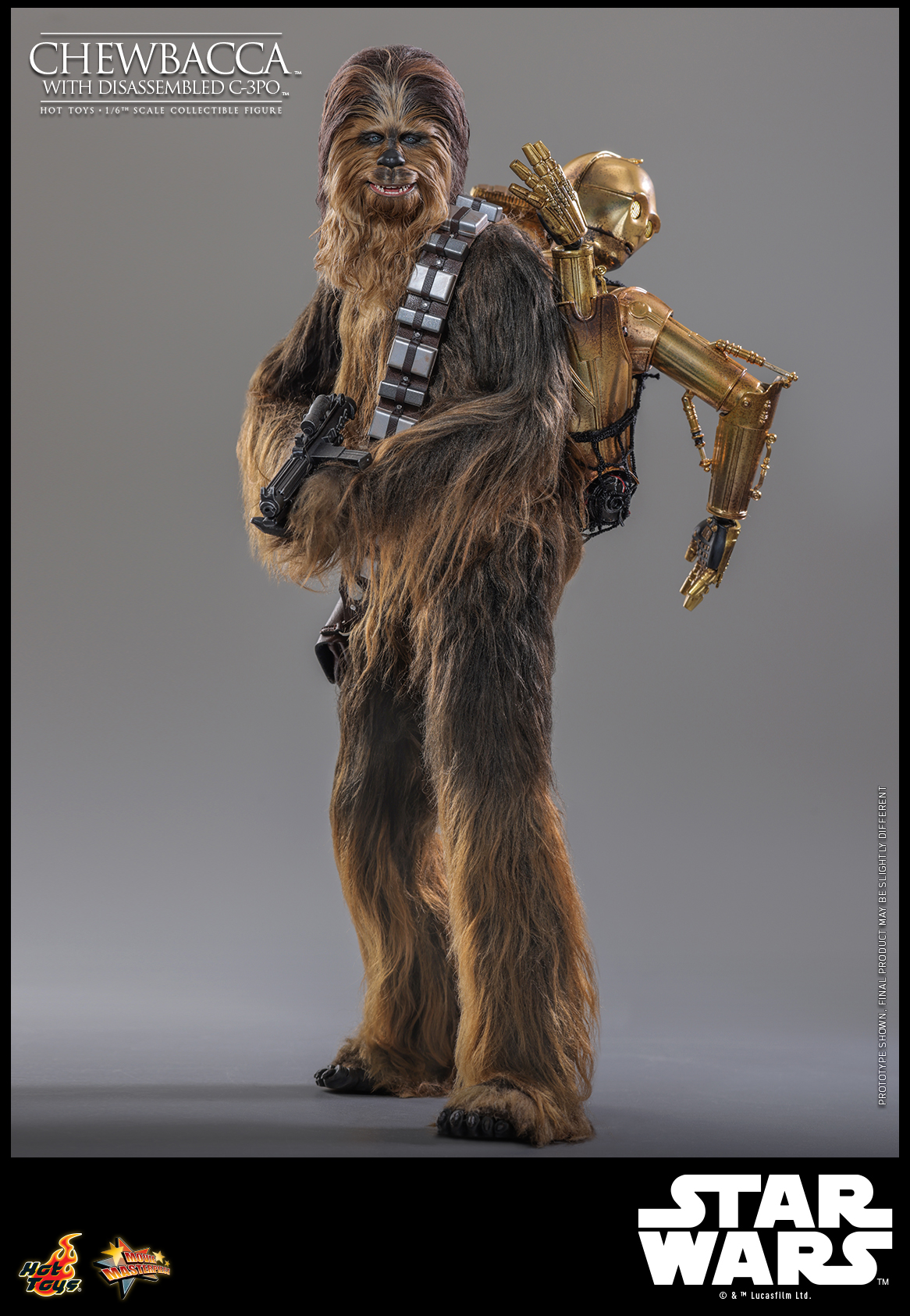 Hot Toys MMS766 Star Wars Episode V: The Empire Strikes Back - Chewbacca with Disassembled C-3PO