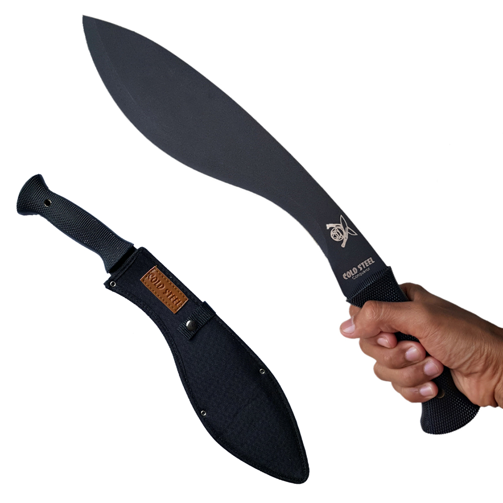มีดใบตาย มีดกุรข่า COLD STEEL Conqueror Kukri Machete ขนาด 17.3 นิ้ว (44 ซม.) พร้อมซองไนล่อนร้อยเข็มขัดสำหรับเก็บมีด