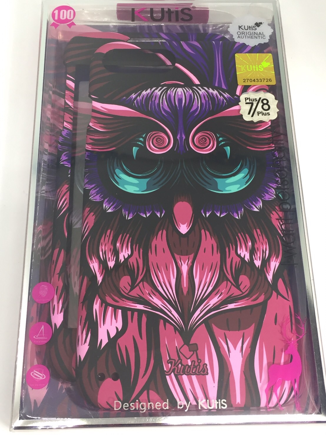 เคสคูทิส(Kutis)เคสไอโฟน7พลัส,8พลัส(ลายนกฮูก)มาใหม่ เคสประกบหน้า-หลัง เคสเรืองแสง เคสลายวินเทจ ร้านSuperhero Klongthom