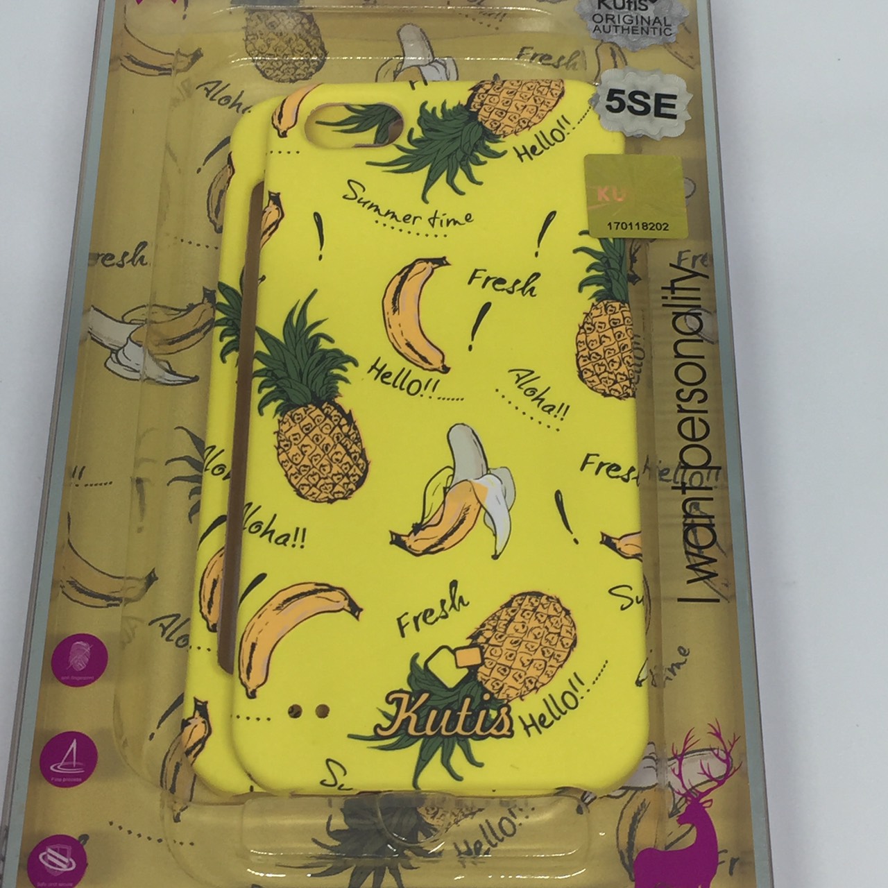เคสคูทิส (Kutis) ไอโฟน5,5S(ลายสัปปะรดกับกล้วย)มาใหม่