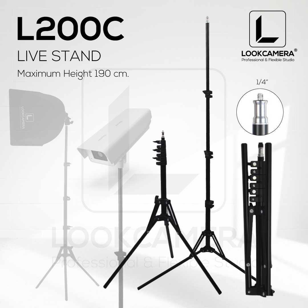 L200c LIVE STAND ขาตั้งกล้อง ขาตั้งไฟ สำหรับบพกพาพับเก็บได้