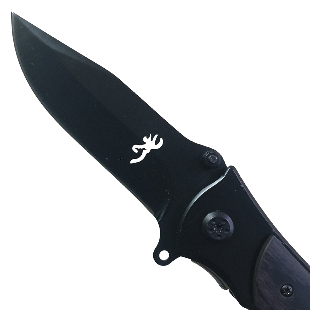 มีดพับ BROWNING ขนาด 7.9 นิ้ว (20 ซม.) ด้ามอลูมิเนียมเข้าประกับไม้สีดำ
