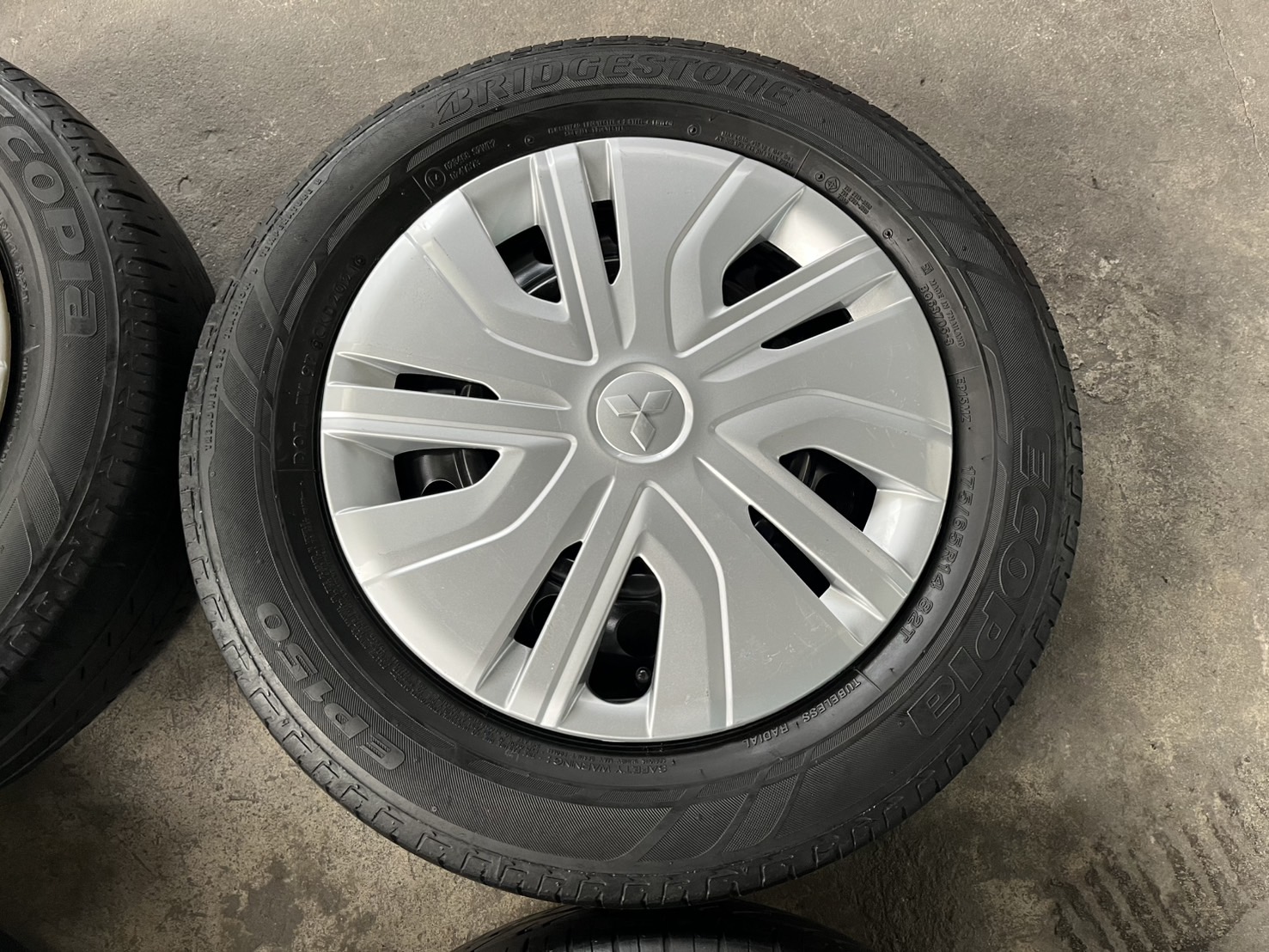 ✨ล้อกระทะพร้อมยาง✨4รู100✨Mitsu ขอบ 14 สภาพดี