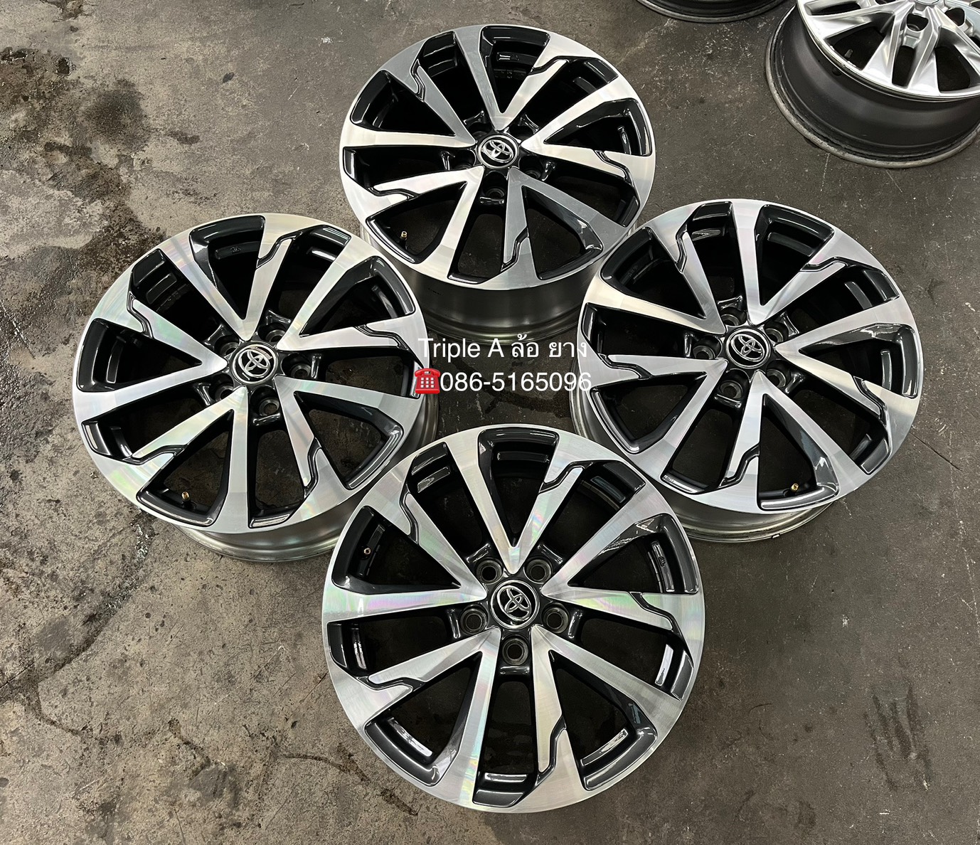 ✨ล้อแม็ก✨5รู114 ✨Toyota Corolla Cross ขอบ 18 เทาหน้าเงา