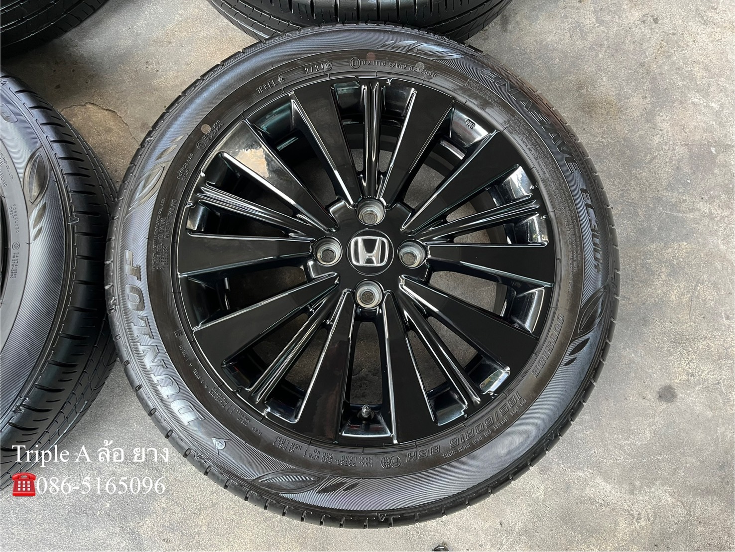 ✨ล้อแม็ก✨Honda City Hatchback RS รุ่นใหม่ ขอบ 16 สีดำแท้💯พร้อมยาง 185-60-16 Dunlop♨️ปี 24♨️