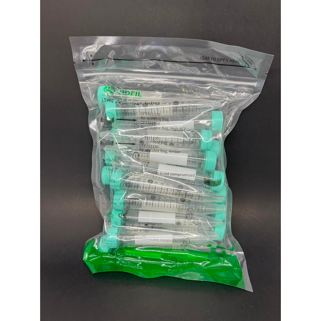 Centrifuge tube with screw cap- sterile 15 ml (25ea/pkg, 500ea/case) 1 ลัง-หลอดปั่นเหวี่ยง 15 ml(500 ชิ้น/ลัง)