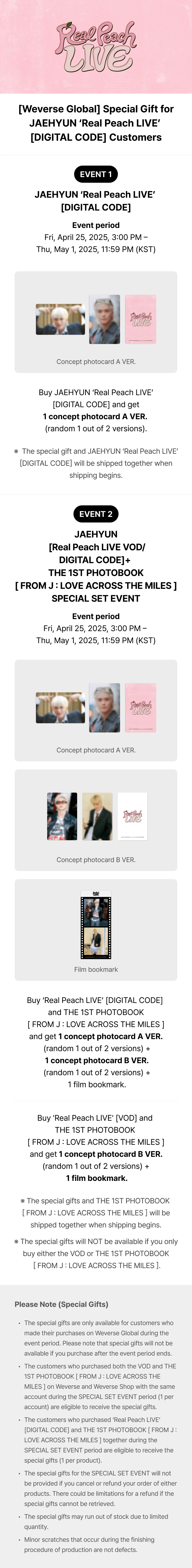 [PRE] [สั่งทางไลน์เท่านั้น‼️] NCT 127 JAEHYUN ‘Real Peach LIVE’ / THE 1ST PHOTOBOOK [FROM J : LOVE ACROSS THE MILES]
