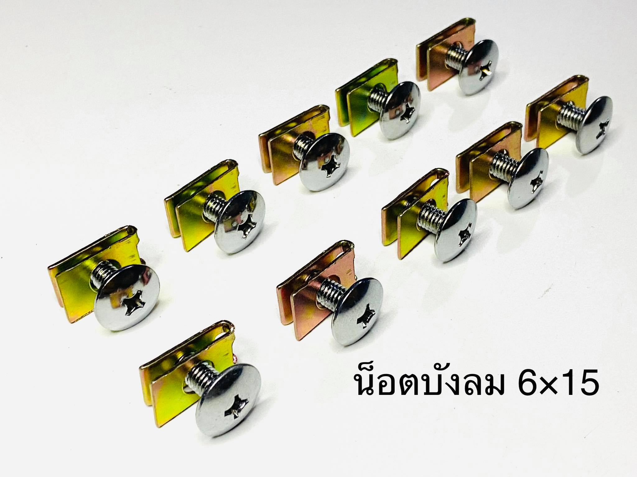 น๊อต+กิ๊ปบังลมชุดสีมอเตอร์ไซด์ 6*15