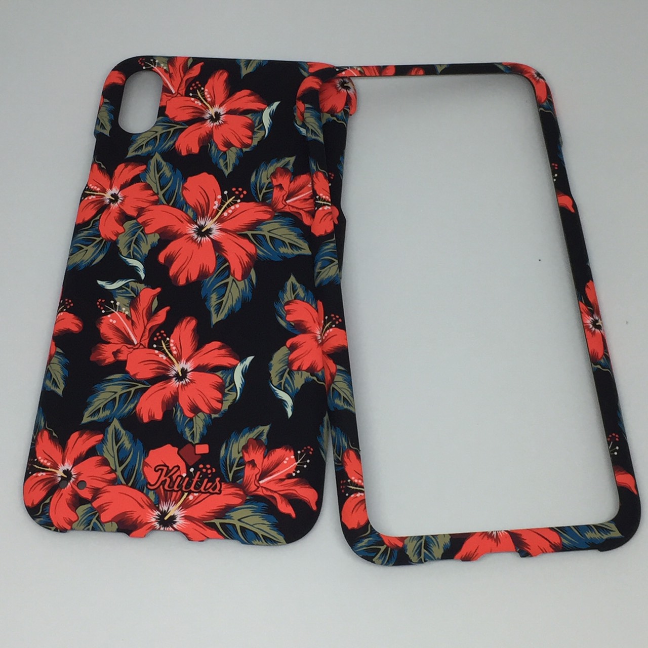 เคสคูทิส(Kutis)ไอโฟนXSMAX (ลายดอกชบา สีพื้นหลังสีดำ)ลายมาใหม่ๆๆ