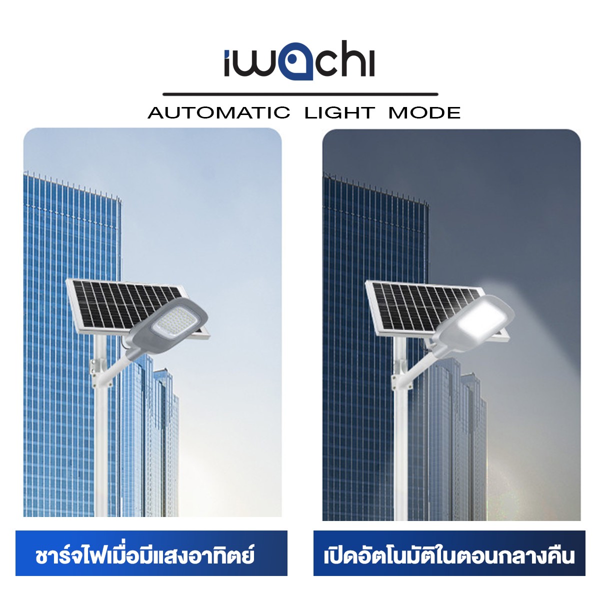 โคมไฟถนน SOLAR CELL แยกแผง +ขาไฟ +รีโมท รุ่น HLX-099 IP67 LED 1000w แสงขาว