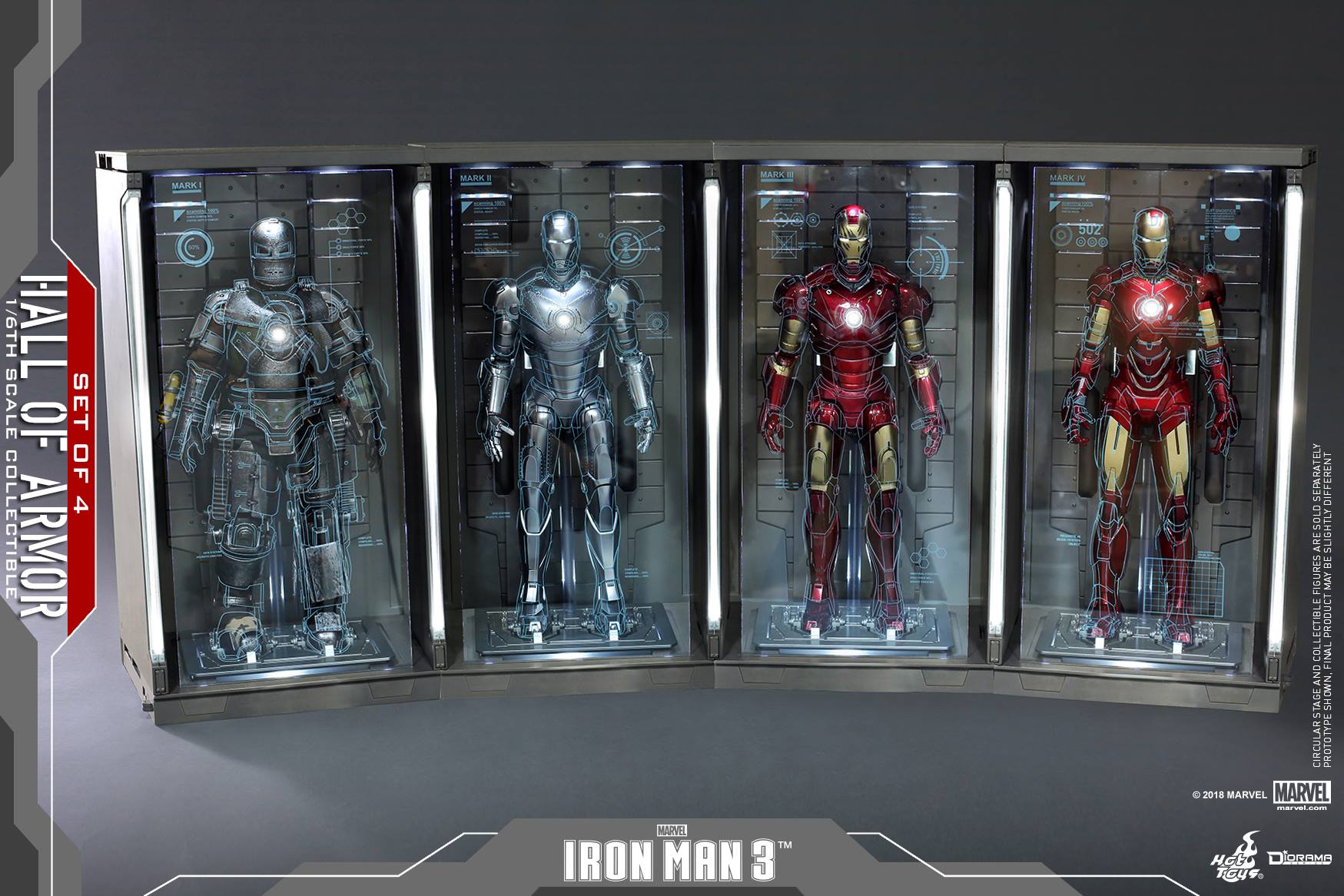 Hot Toys DS001C IRON MAN 2 - HALL OF ARMOR (Set of 7)