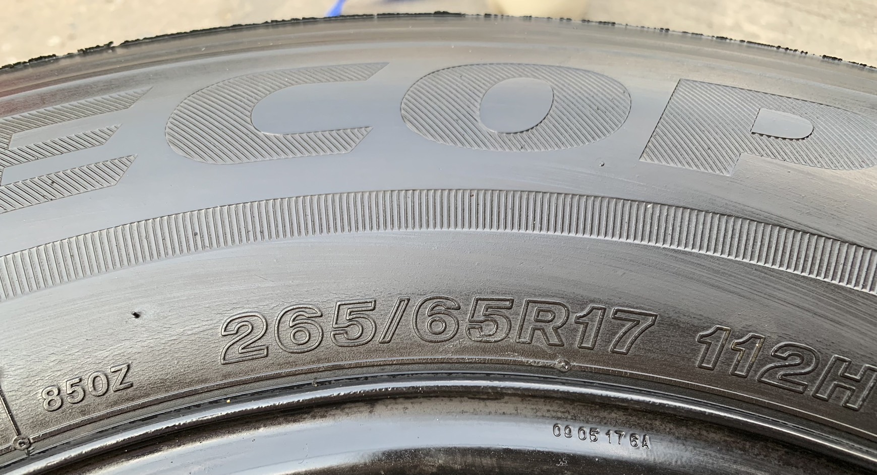 ✨ล้ออะไหล่✨6รู139 ขอบ 17 สีดำ แถมยาง 265-65-17 Bridgestone ปี 16