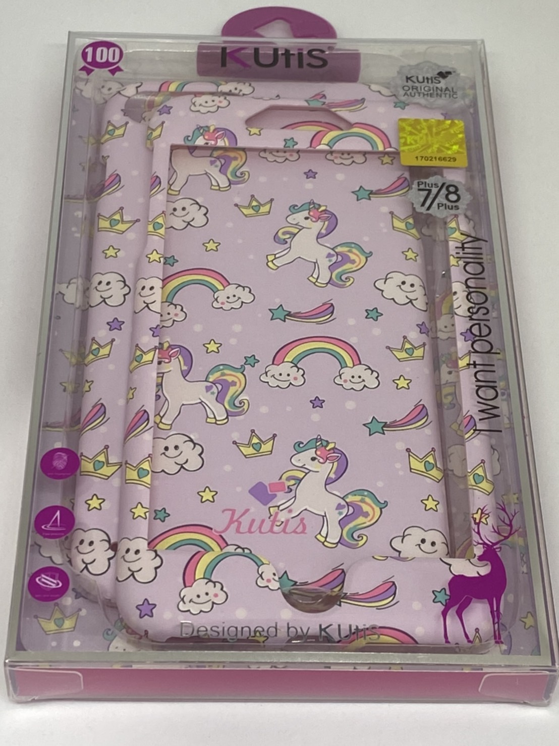 เคสคูทิส(Kutis)เคสไอโฟน7พลัส,8พลัส(ลายม้าโพนี่สีม่วงอ่อน)มาใหม่ เคสประกบหน้า-หลัง เคสเรืองแสง เคสลายวินเทจ ร้านSuperhero Klongthom