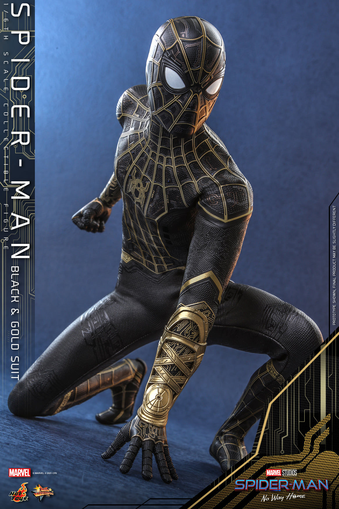 Hot Toys MMS604 1/6 Spider-Man: No Way Home - Spider-Man (Black & Gold Suit)