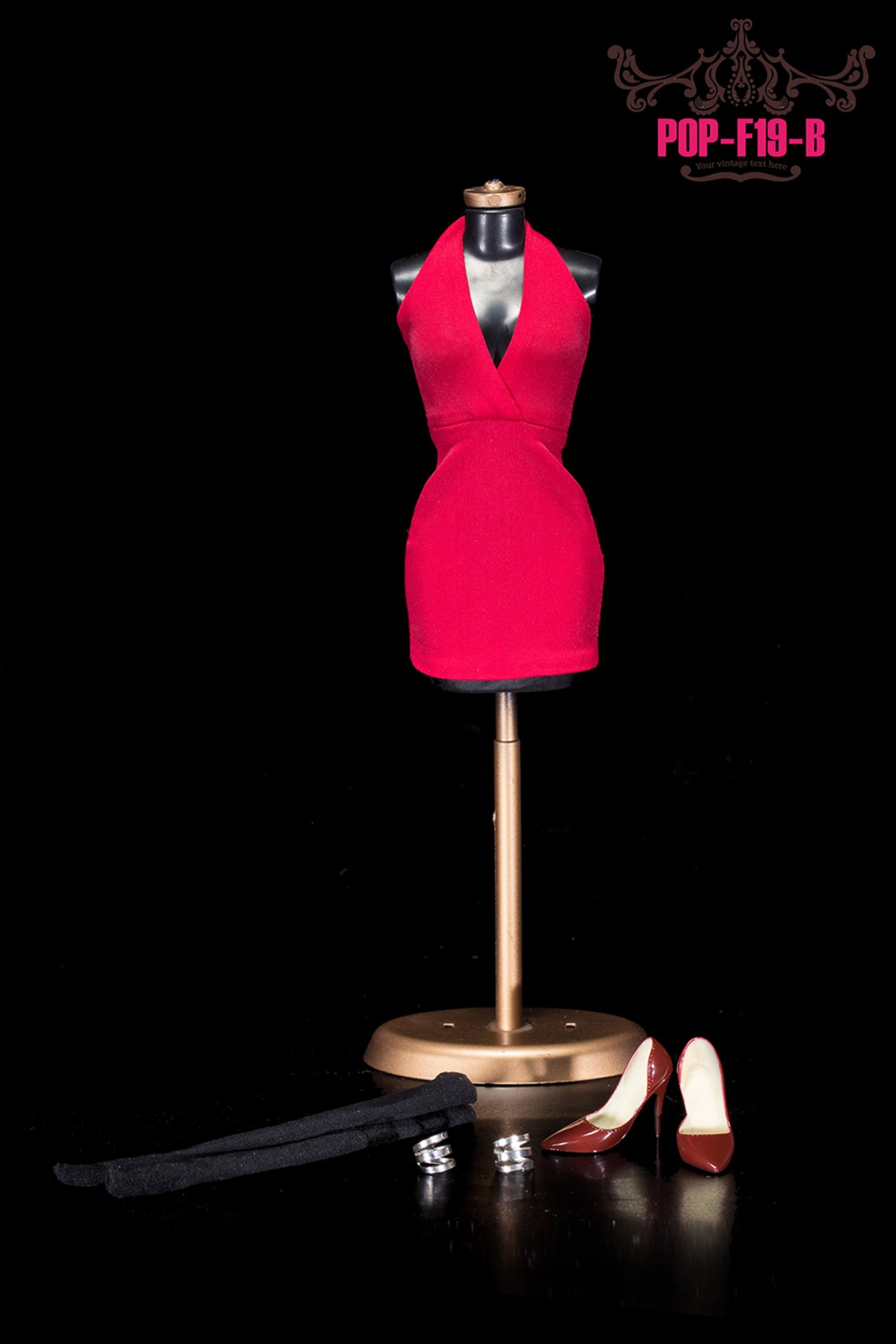 POPTOYS F19 Ladies sexy low-cute halter dress suit