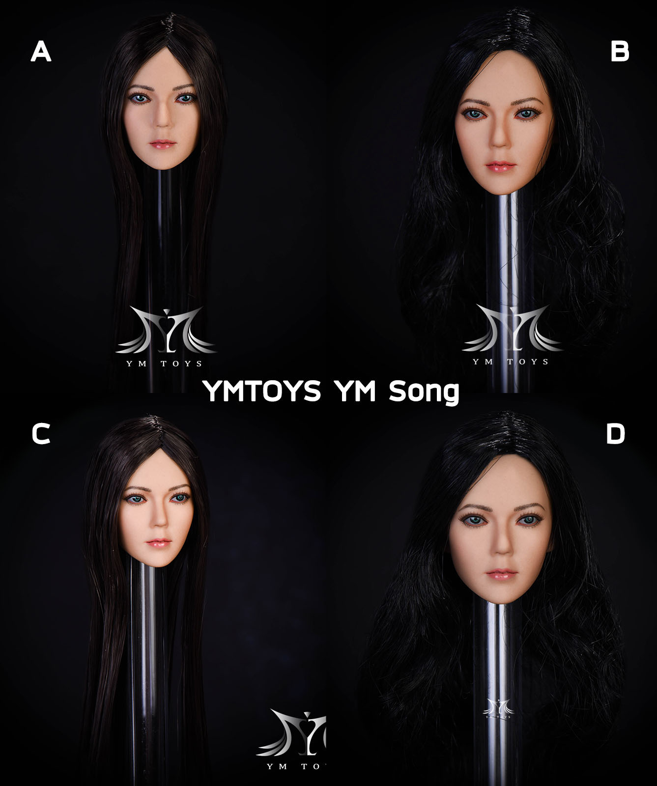 YMTOYS YM Song A-D 1/6 Asian Beauty Headsculpt - Song