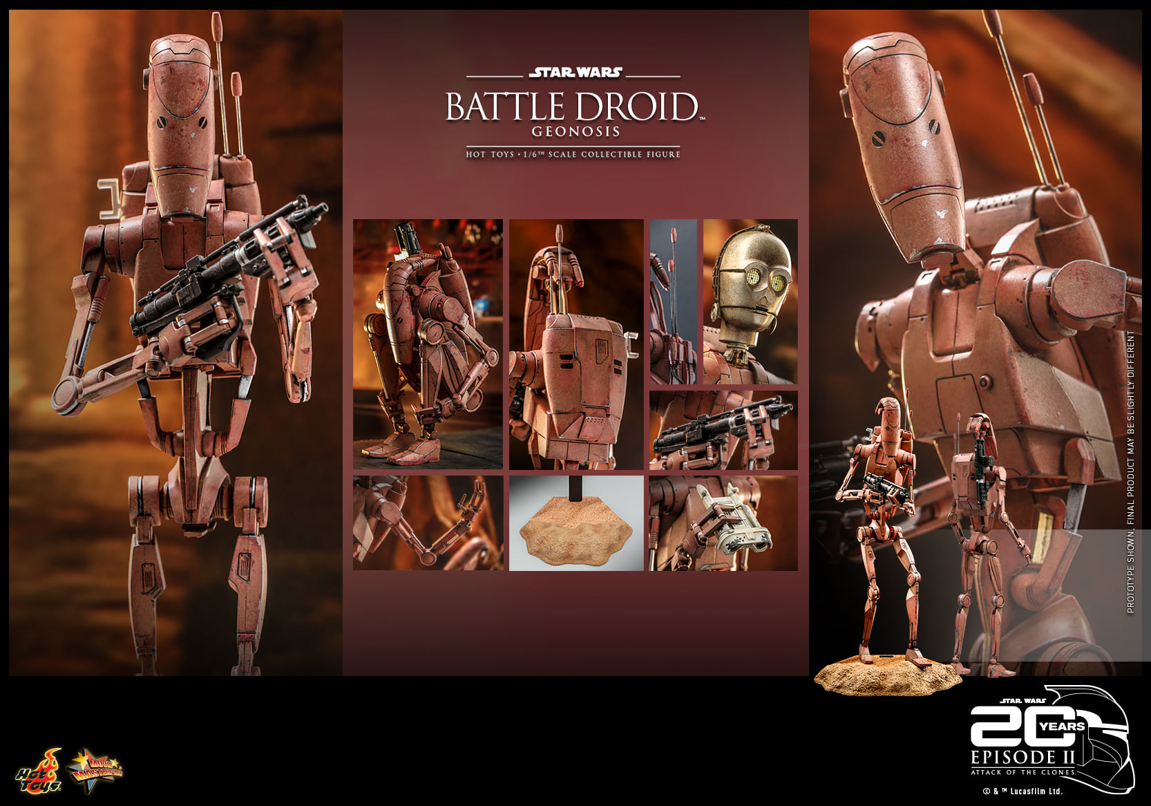 Hot Toys MMS649 1/6 Star Wars Episode II: Attack of the Clones™ - Battle Droid™ (Geonosis)