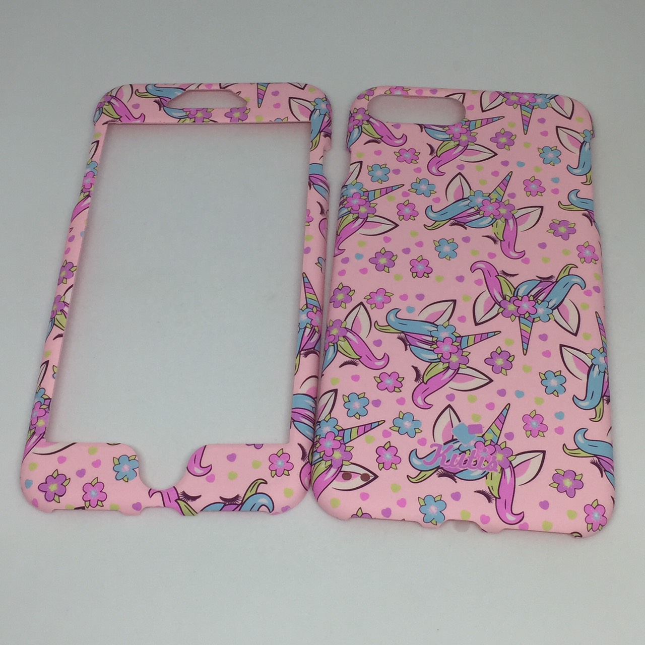 เคสคูทิส(Kutis)เคสไอโฟน7พลัส,8พลัส(ลายยูนิคอร์นแอ็บชมพู)มาใหม่ เคสประกบหน้า-หลัง เคสเรืองแสง เคสลายวินเทจ ร้านSuperhero Klongthom