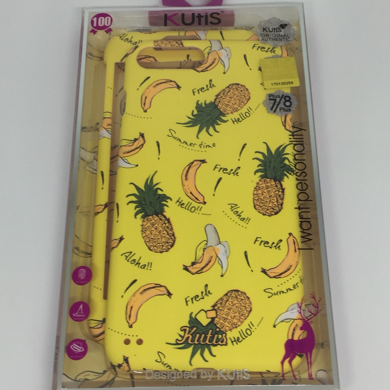 เคสคูทิส (Kutis) ไอโฟน7พลัส,8พลัส(ลายสัปปะรดกับกล้วย)