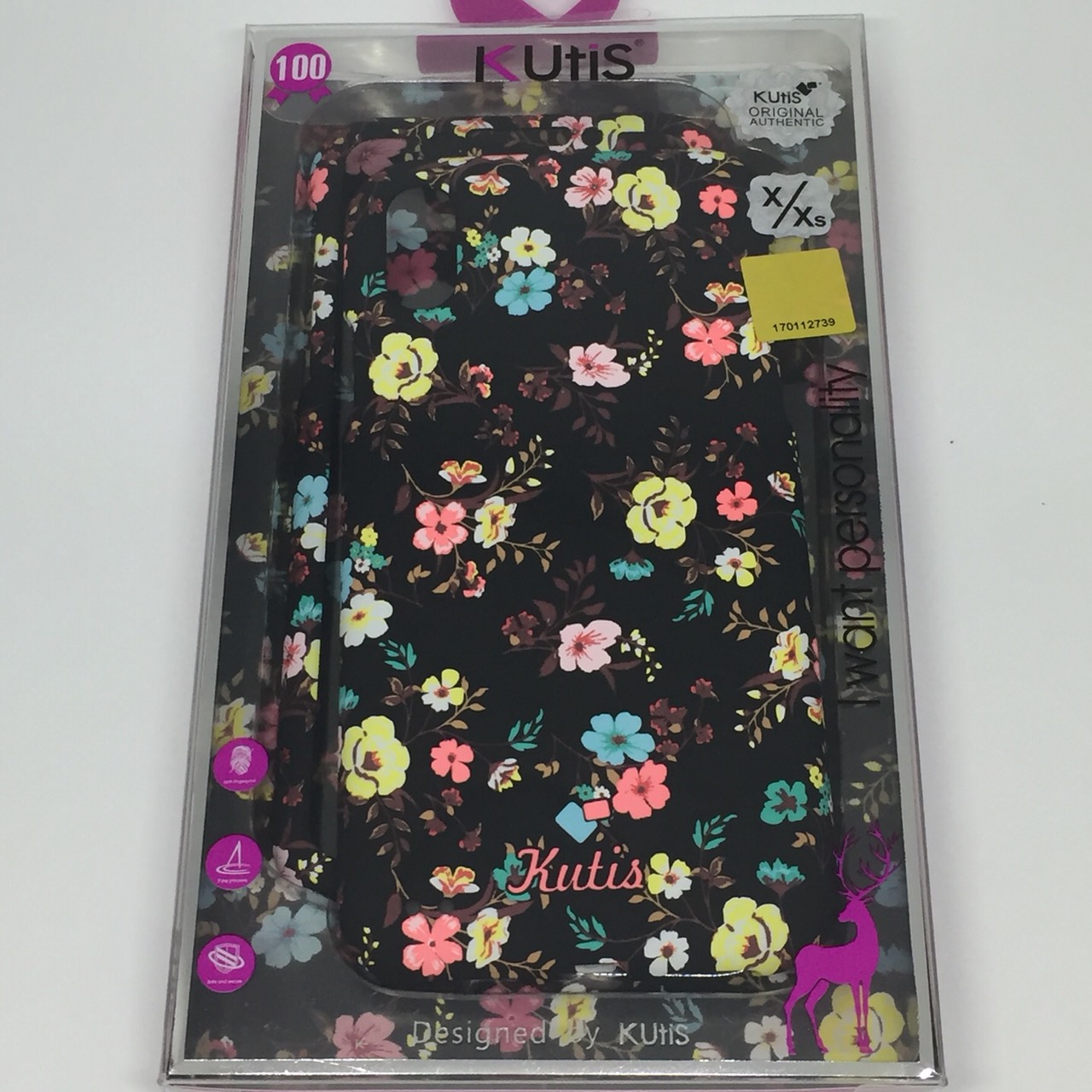 เคสคูทิส (Kutis) ไอโฟนX,XS (ลายดอกไม้ สีพื้นหลังสีดำ)มาใหม่ๆ