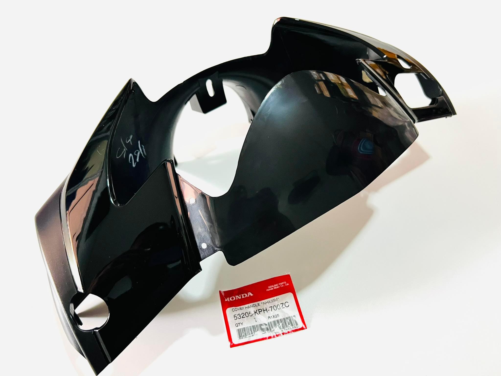 หน้ากากหน้าเวฟ125i รุ่นไฟเลี้ยวบังลม สีดำ แท้ศูนย์