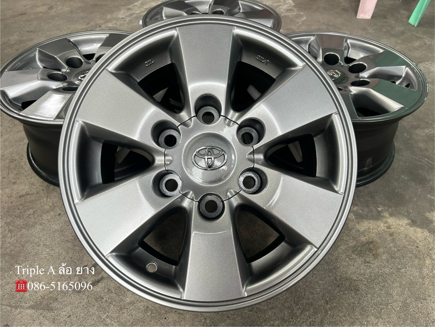 ✨ล้อแม็ก 6รู139✨Toyota (หน้าแบน) ขอบ 15 สีไฮเปอร์💖สวยกริ๊บ🚘Vigo ตัวสูง ,รถตู้ Commuter 6รู139 ได้เลย