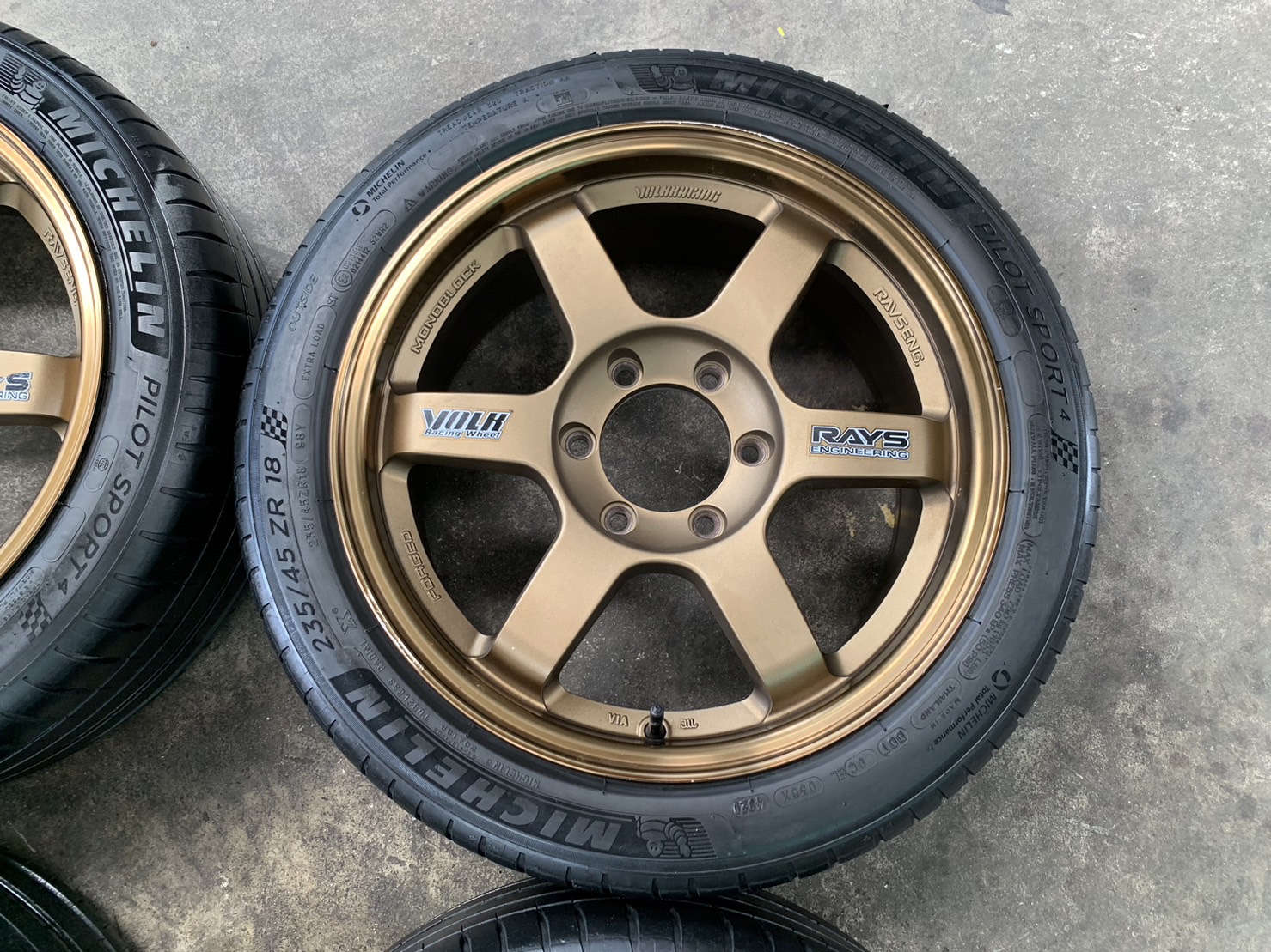 ✨แม็กแต่ง 6รู139✨TE37 หน้าแบน ขอบ 18 พร้อมยาง 235-45-18 Michelin ปลายปี 20