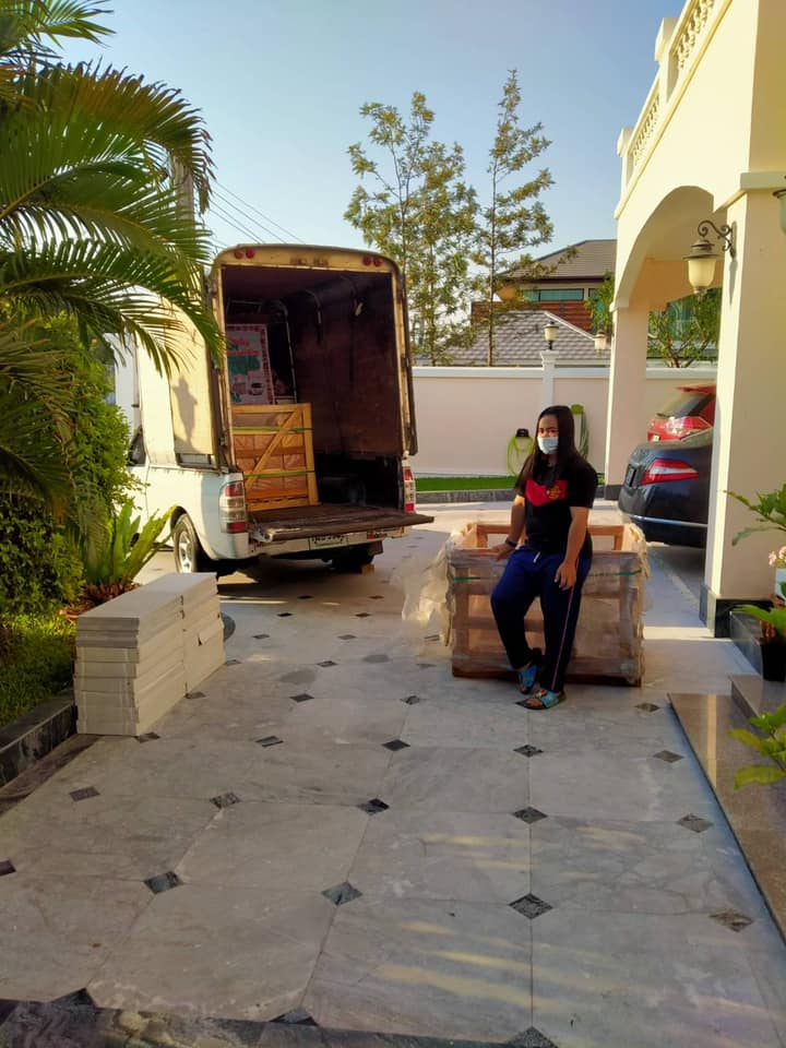 หินธรรมชาติ สีสวย White Cloudy + Silver Grey