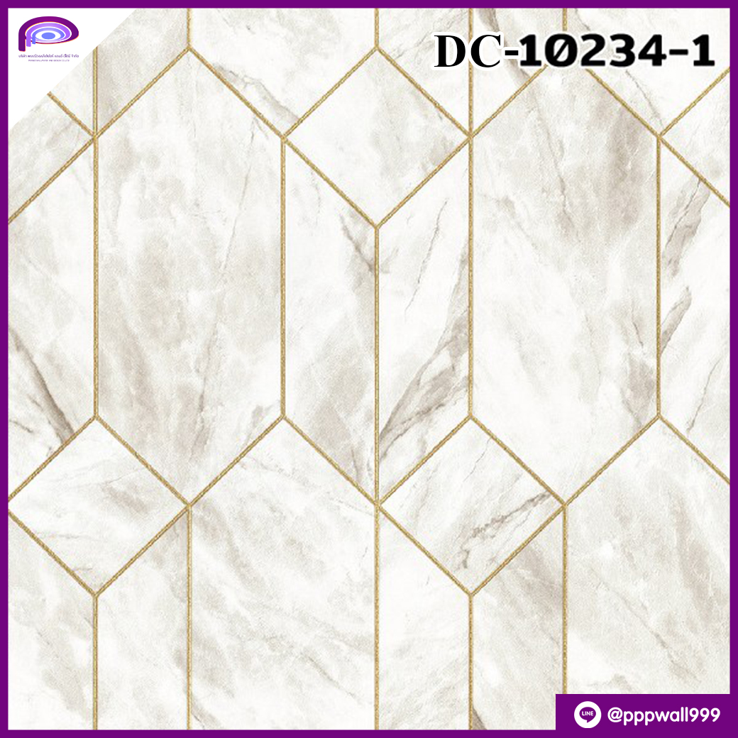 ลายหินอ่อน สีขาว เส้นทอง DC 10234-1