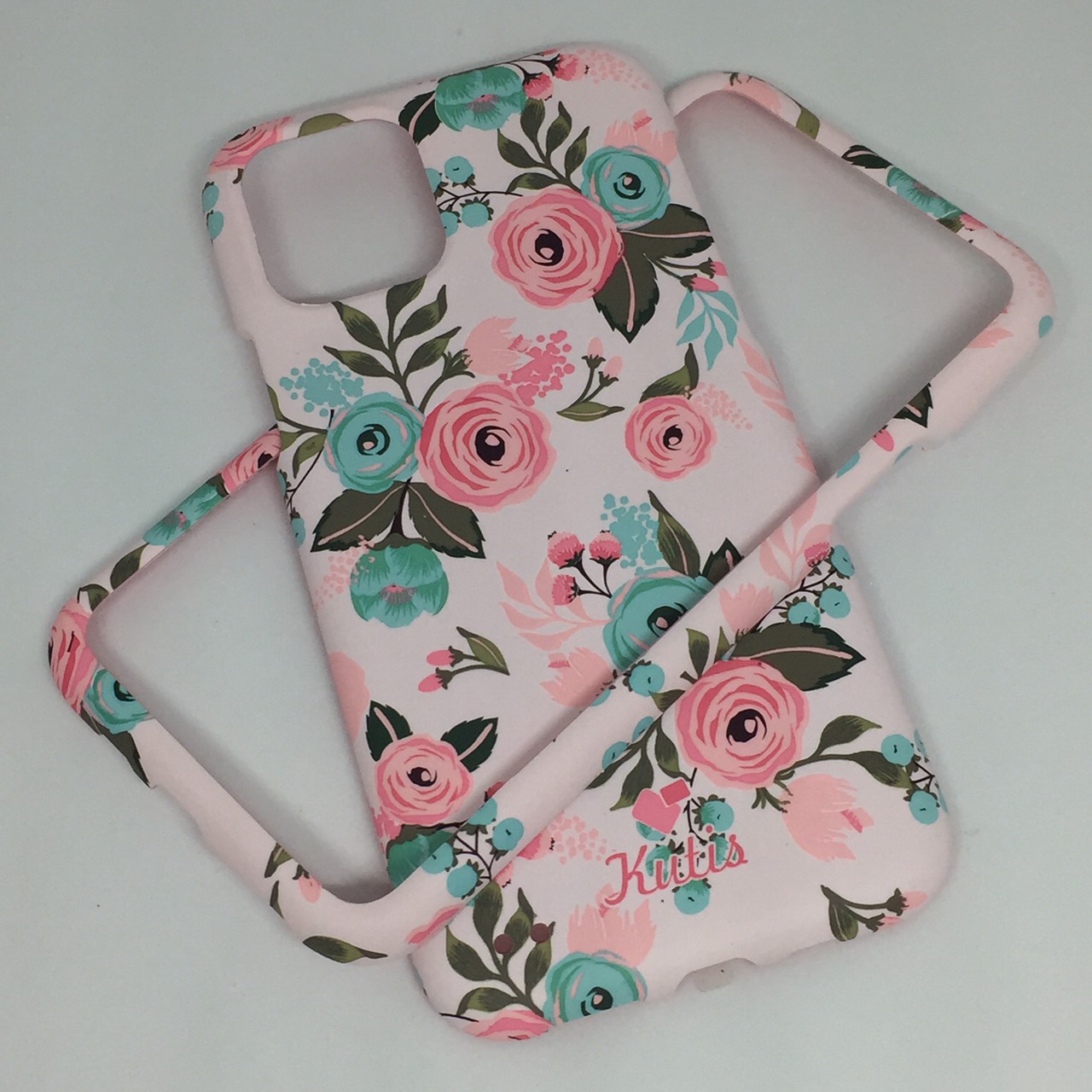 เคสคูทิส (Kutis) ไอโฟน11Pro(ลายดอกไม้สีพื้นสีชมพูอ่อน) มาใหม่ เคสประกบหน้า-หลัง